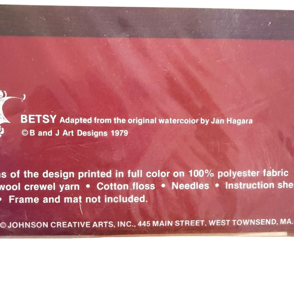 Vintage 1979 Jan Hagara Betsy Crewel Embroidery Kit Needle Treasures 00544